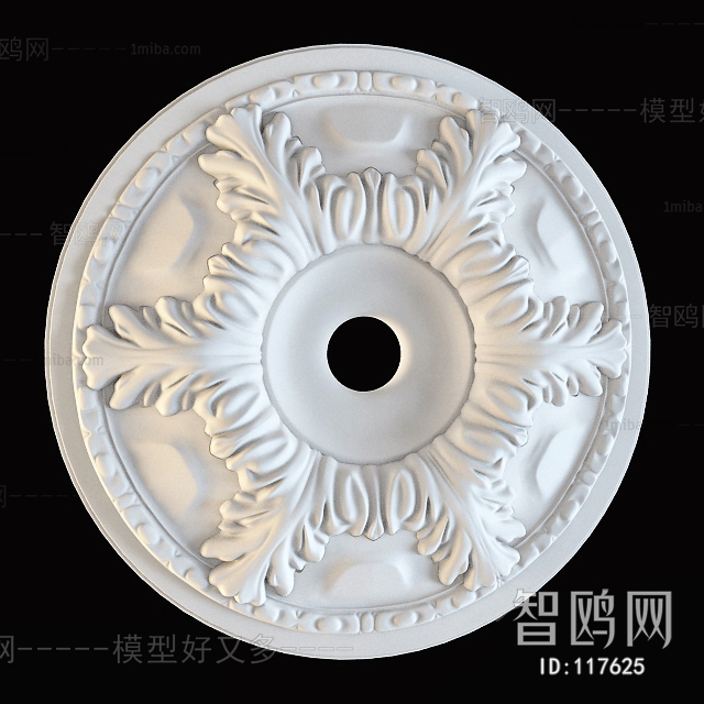 European Style Plaster Carved Top Plate