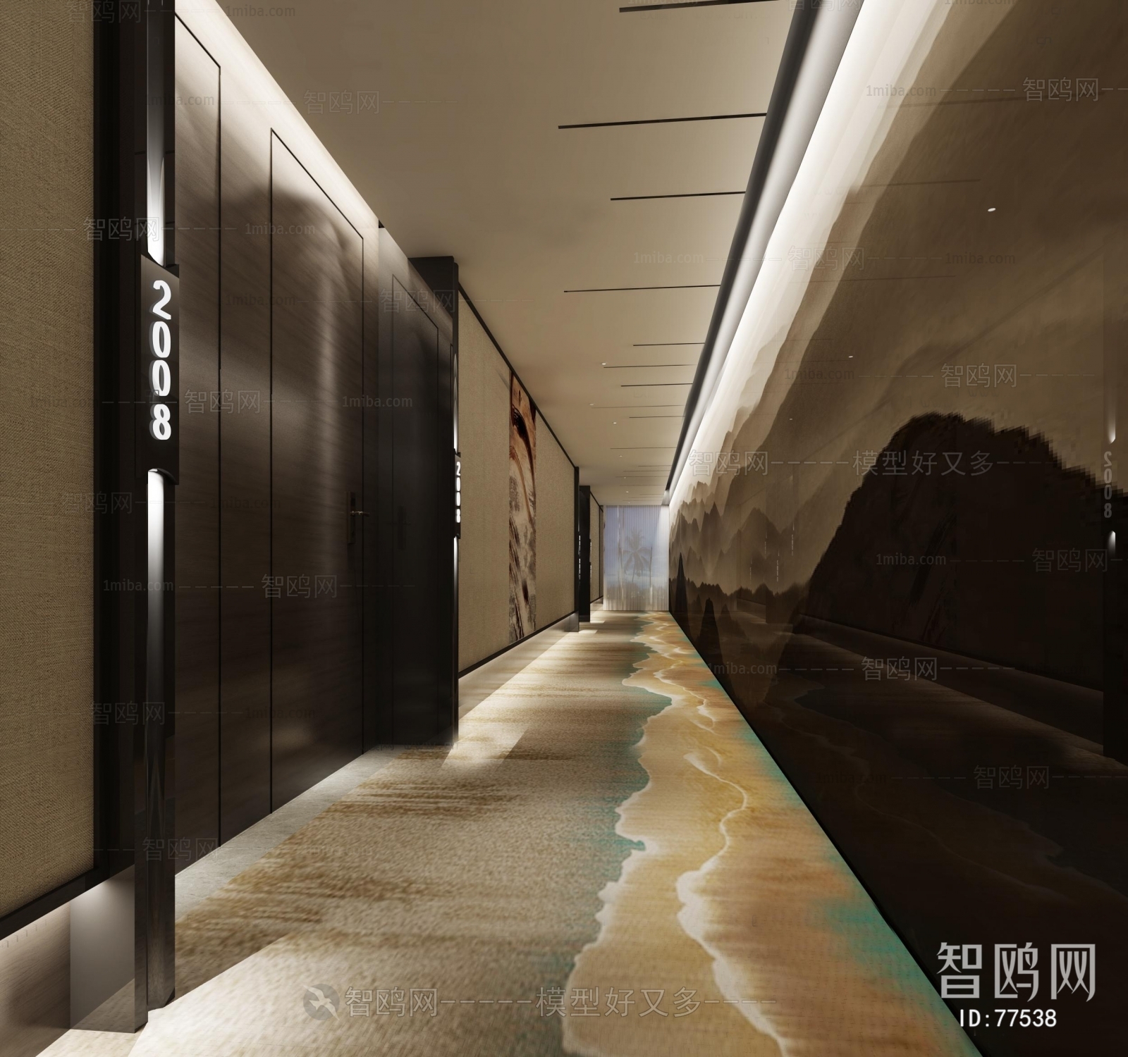 New Chinese Style Corridor Elevator Hall