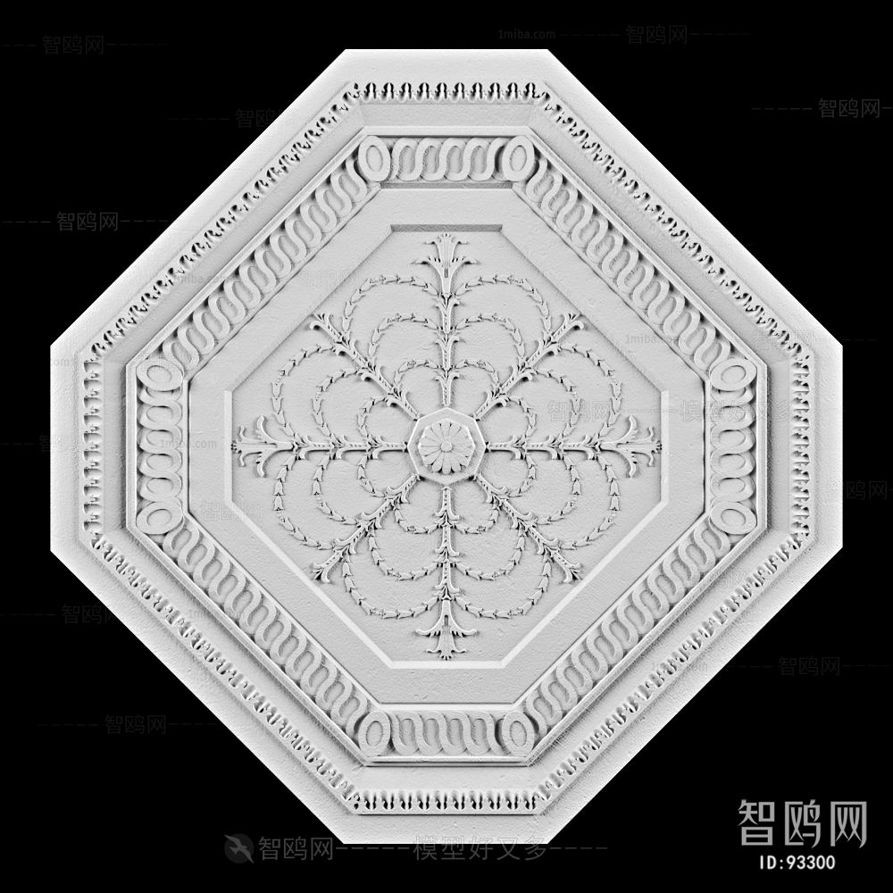 European Style Plaster Carved Top Plate