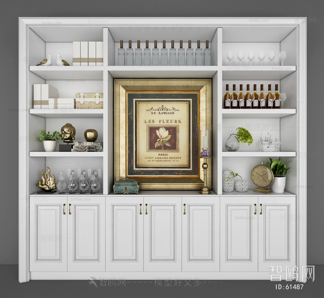 Simple European Style Wine Cabinet