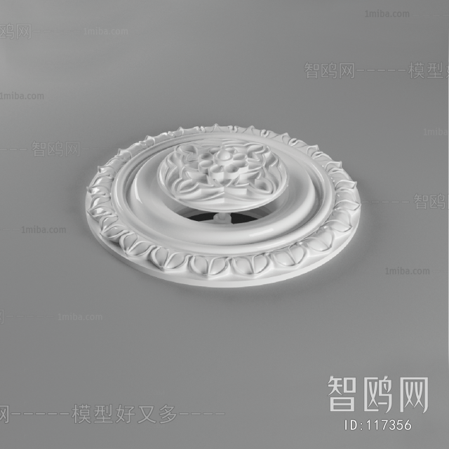 European Style Plaster Carved Top Plate