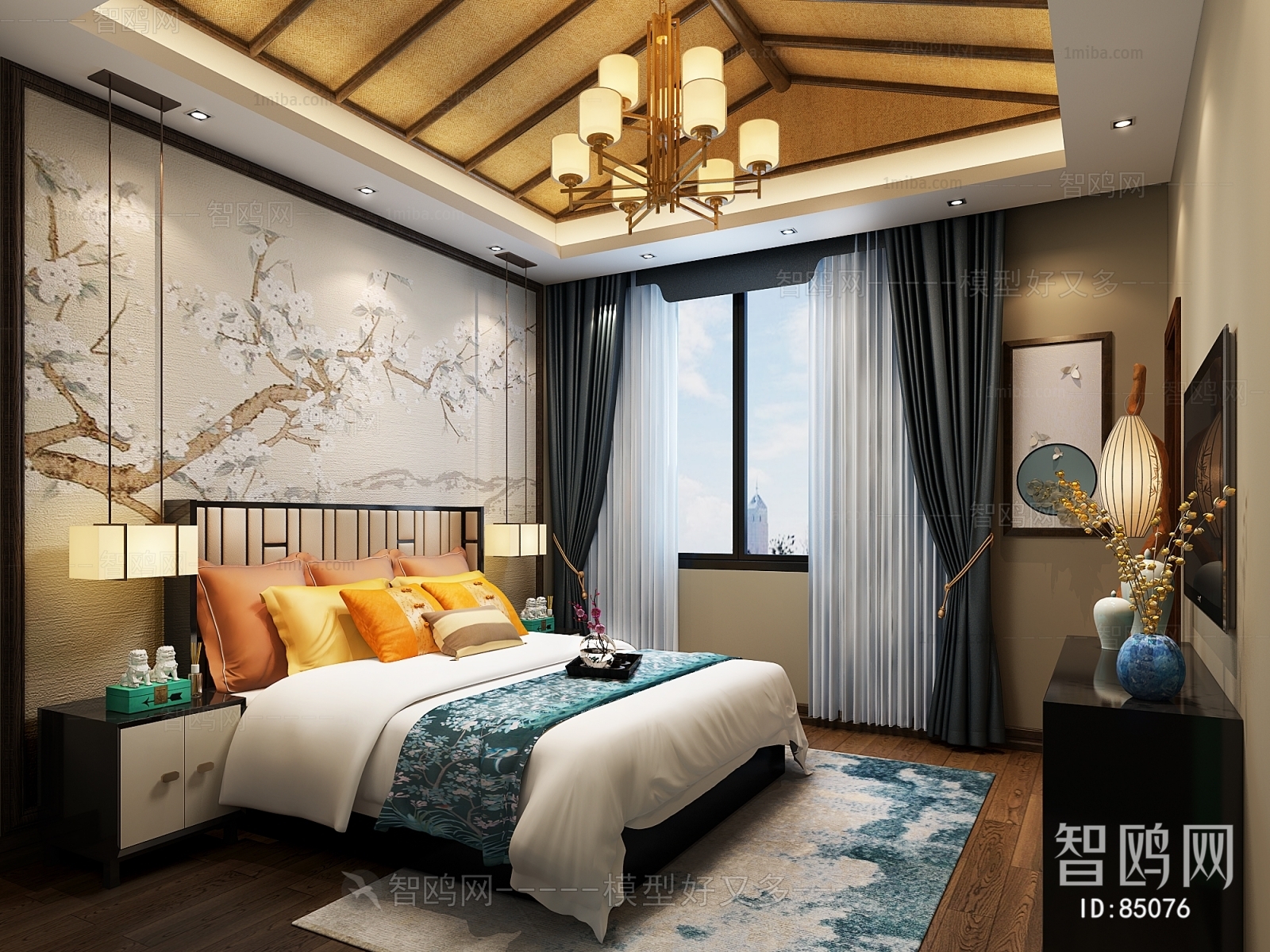 New Chinese Style Bedroom