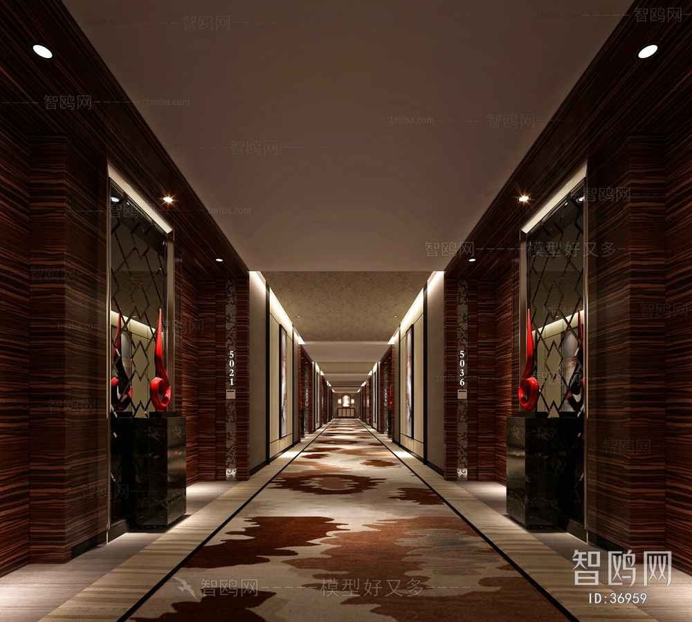 New Chinese Style Corridor Elevator Hall