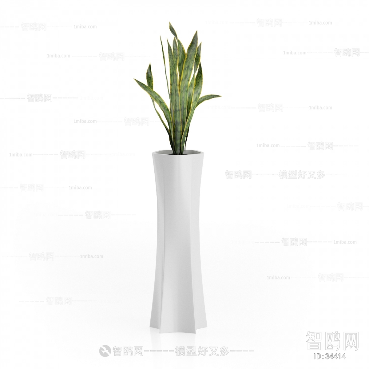 Modern Potted Green Plant