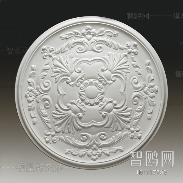 European Style Plaster Carved Top Plate