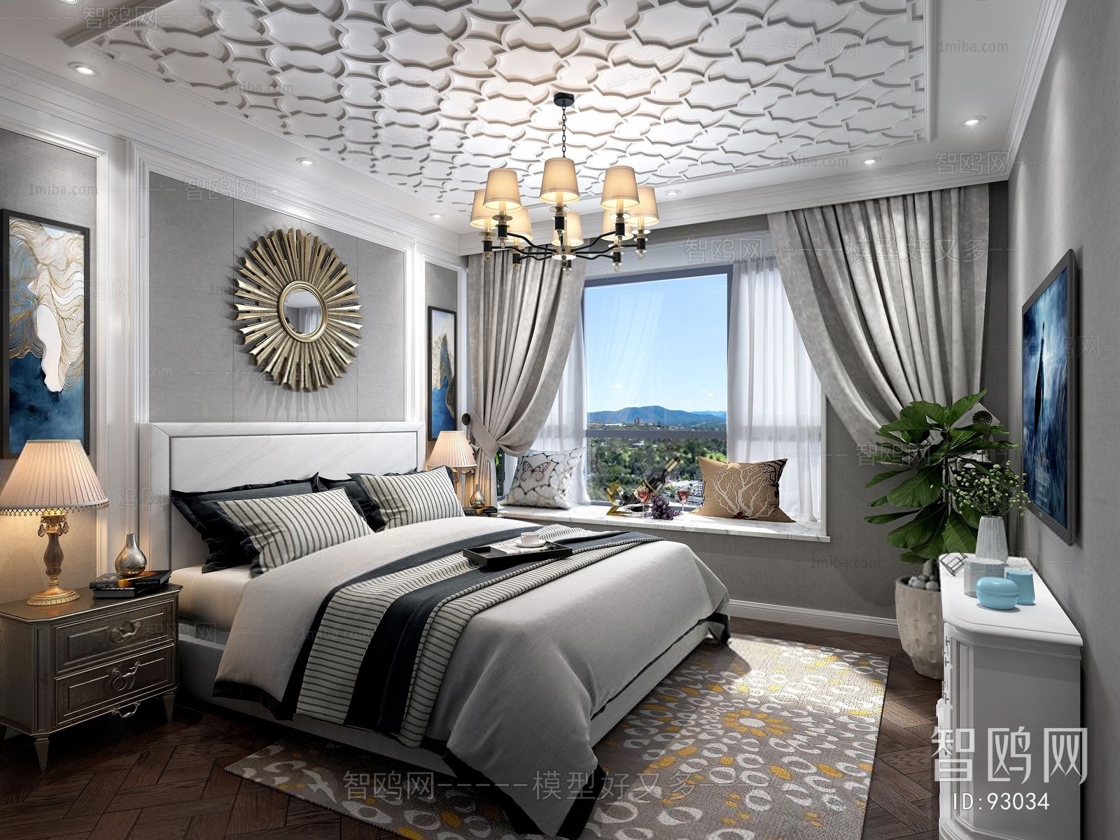 Simple European Style Bedroom