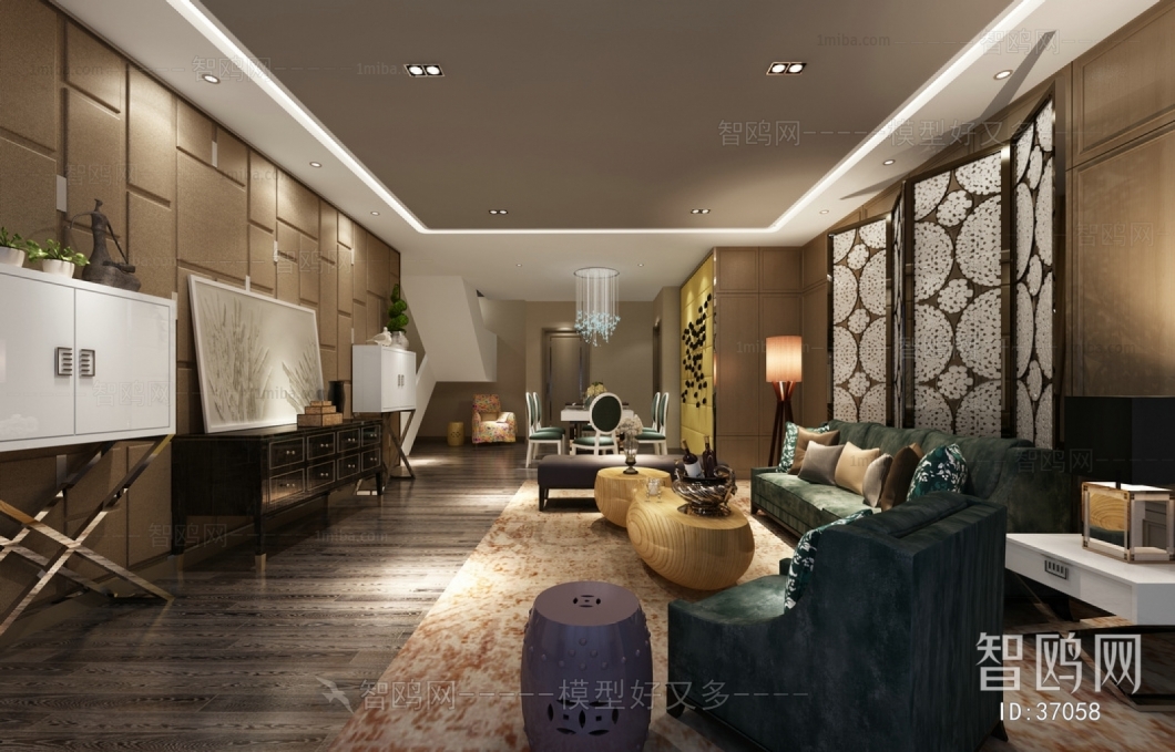 New Chinese Style A Living Room