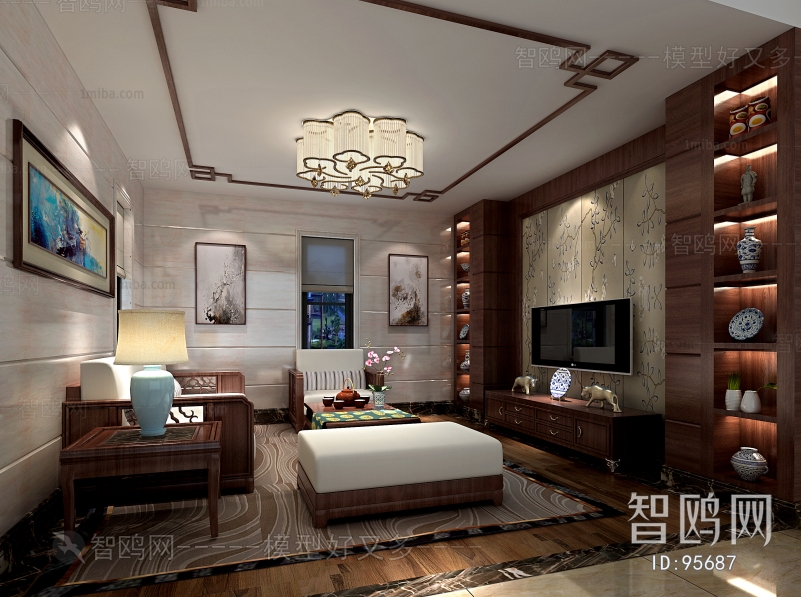 New Chinese Style A Living Room