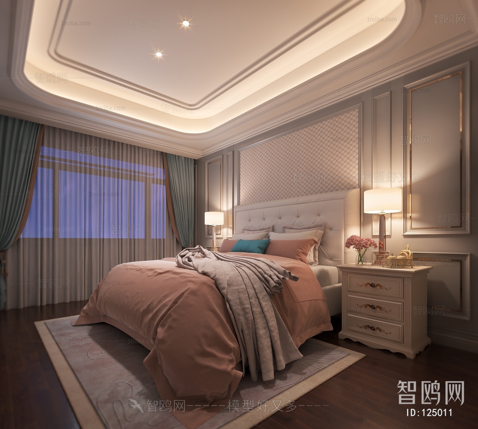 Simple European Style Bedroom