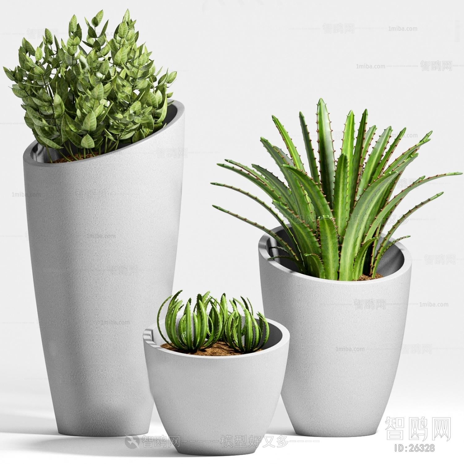 Modern Potted Green Plant