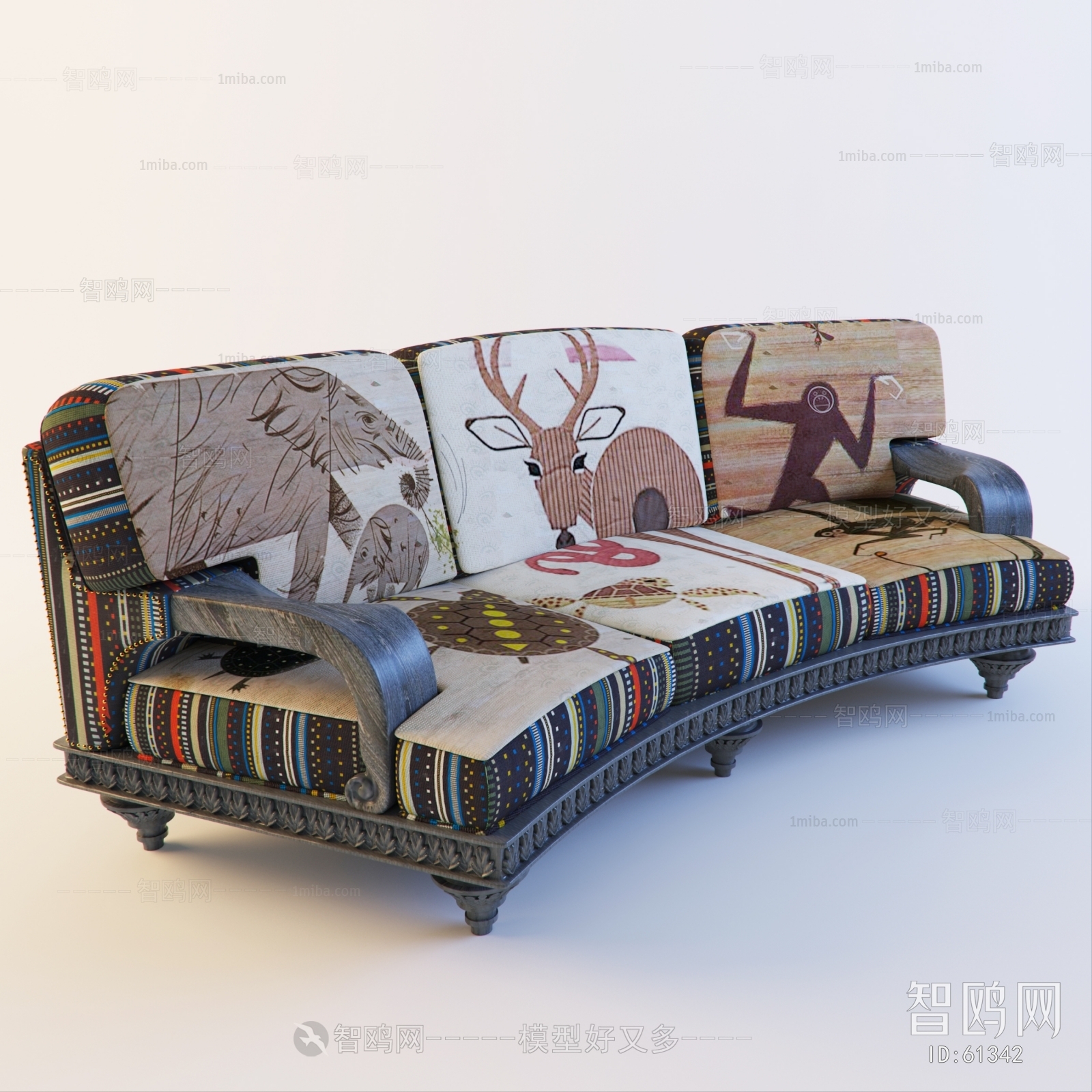 Nordic Style Three-seat Sofa