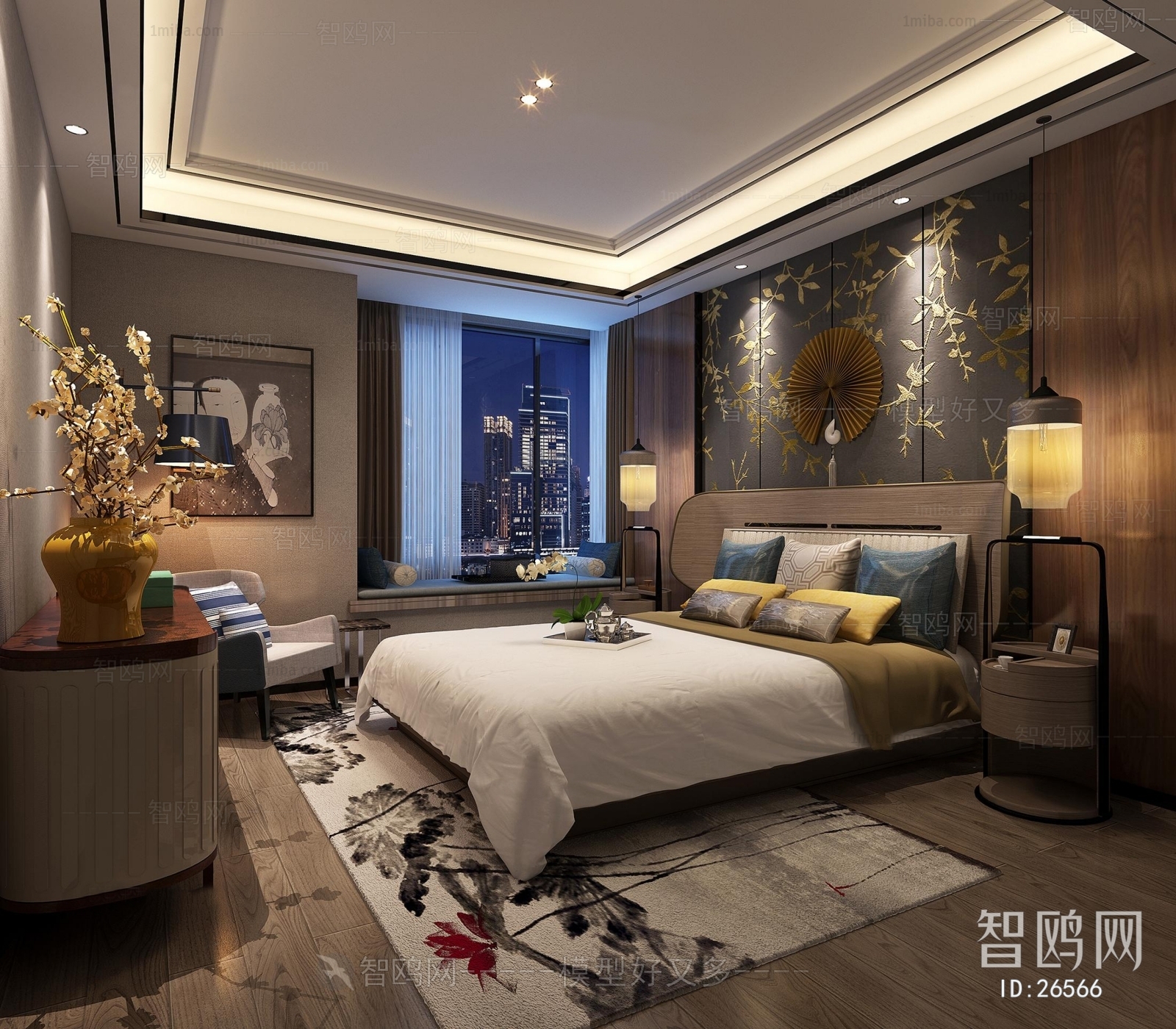 New Chinese Style Bedroom