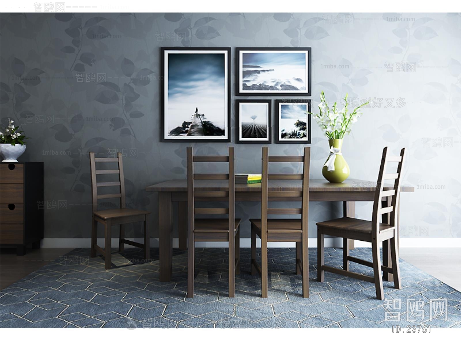 Modern American Style Dining Table And Chairs