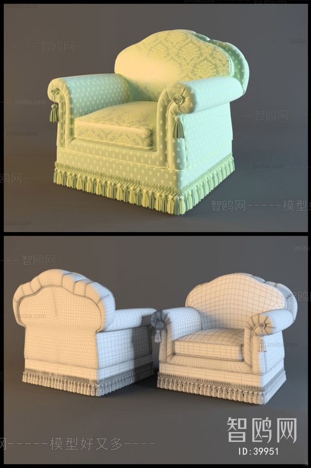 American Style Idyllic Style Single Sofa