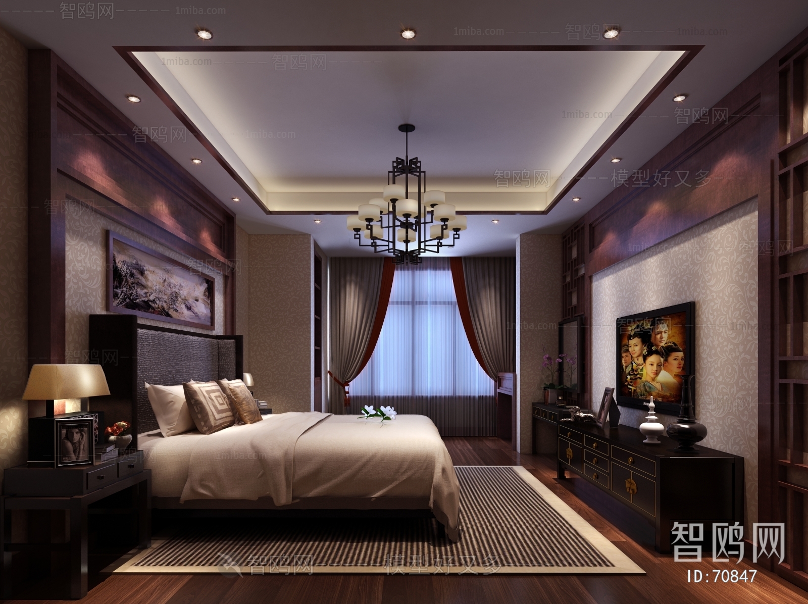 New Chinese Style Bedroom