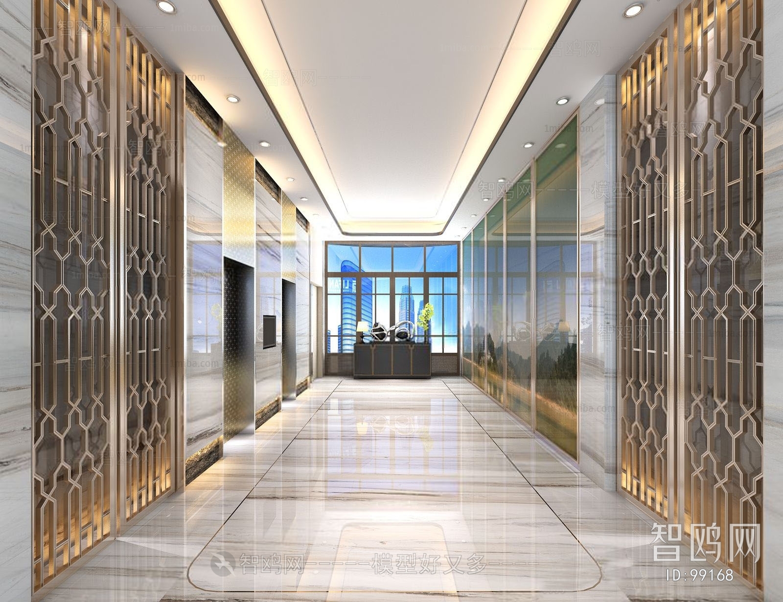 New Classical Style Corridor Elevator Hall