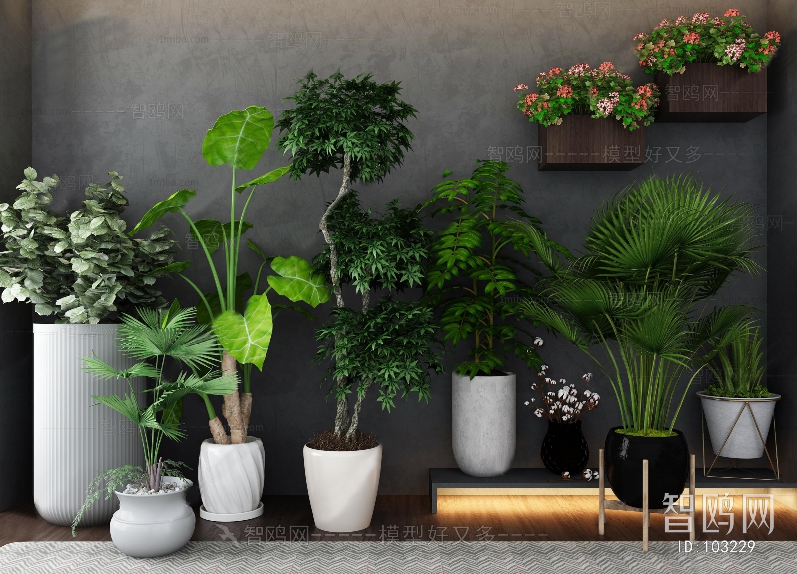 Modern Potted Green Plant