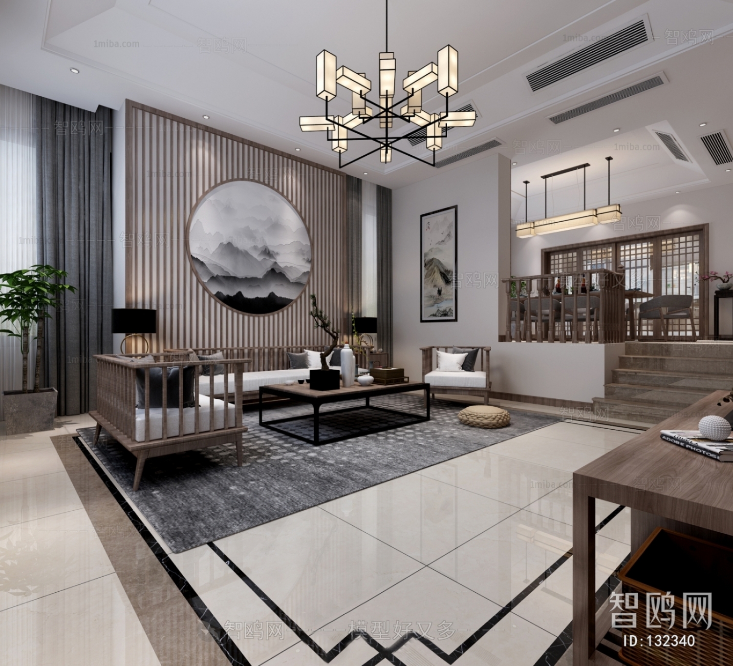 New Chinese Style A Living Room