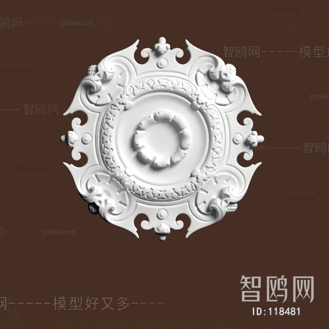 European Style Plaster Carved Top Plate