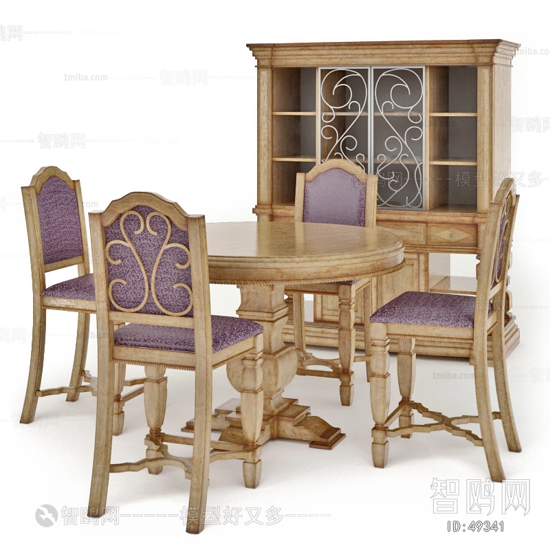American Style Country Style Dining Table And Chairs