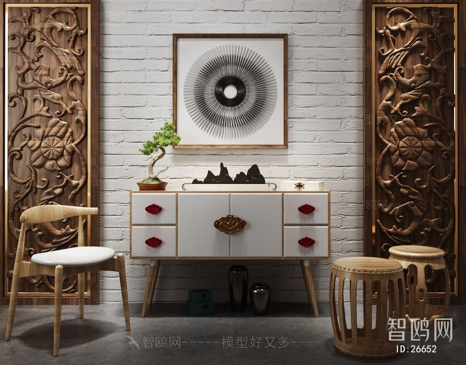 New Chinese Style Side Cabinet/Entrance Cabinet