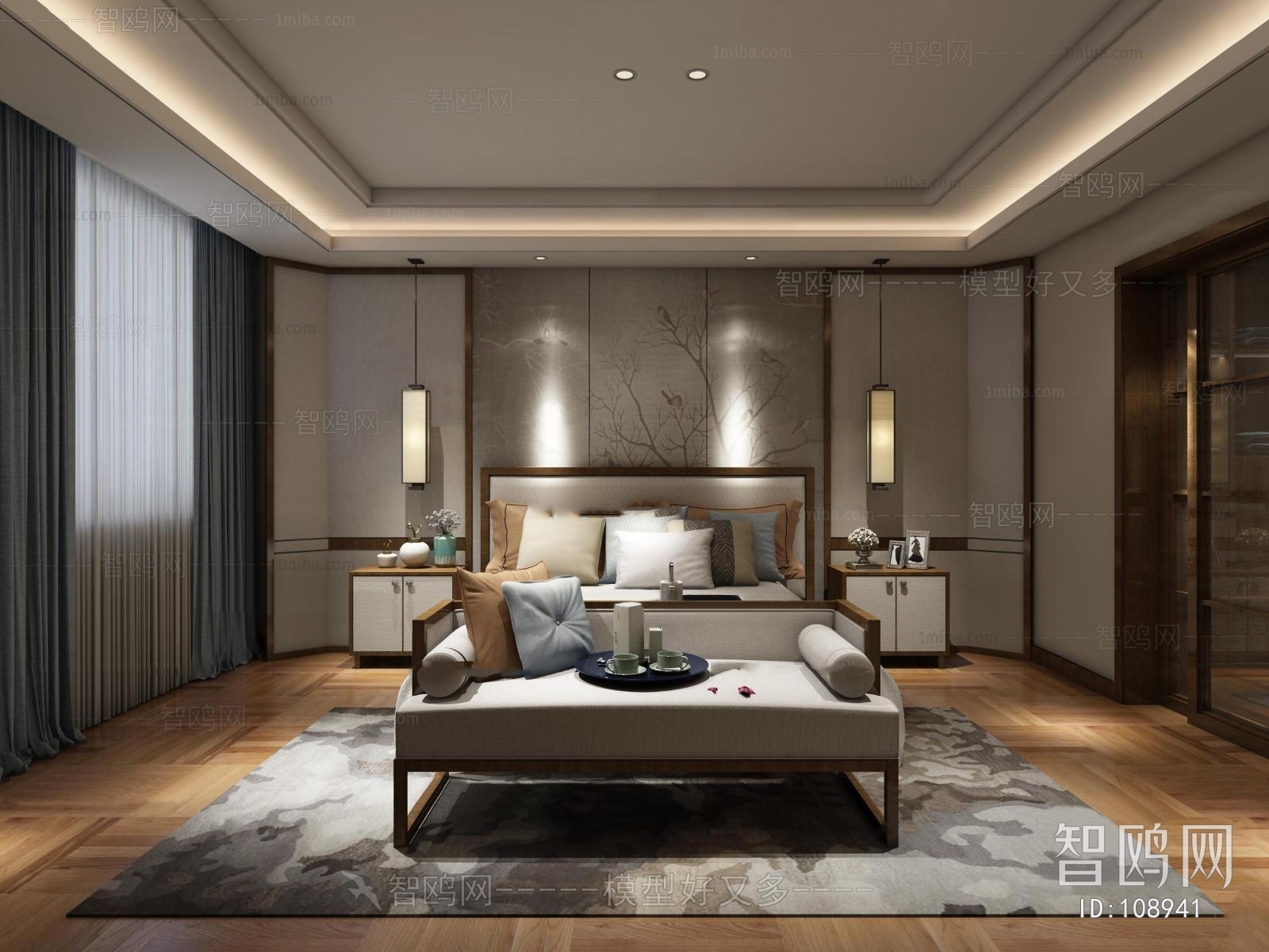 New Chinese Style Bedroom