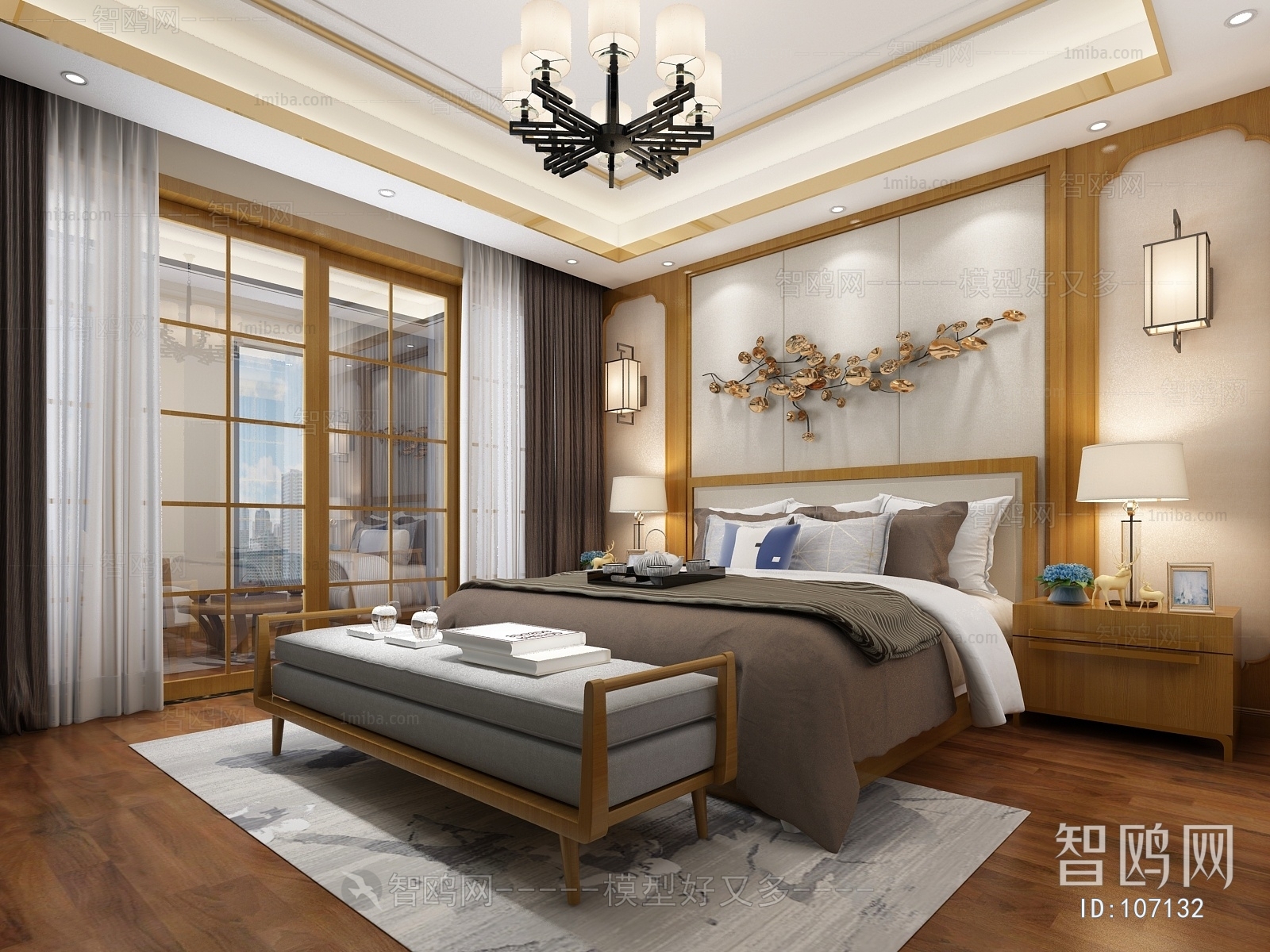 New Chinese Style Bedroom