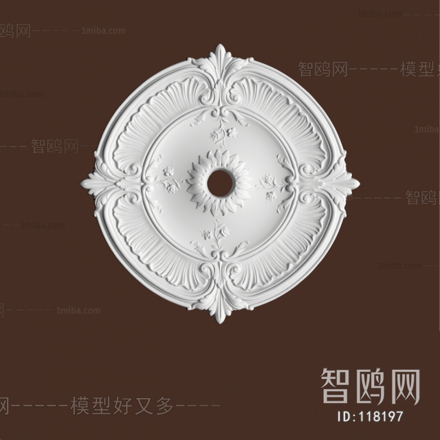 European Style Plaster Carved Top Plate