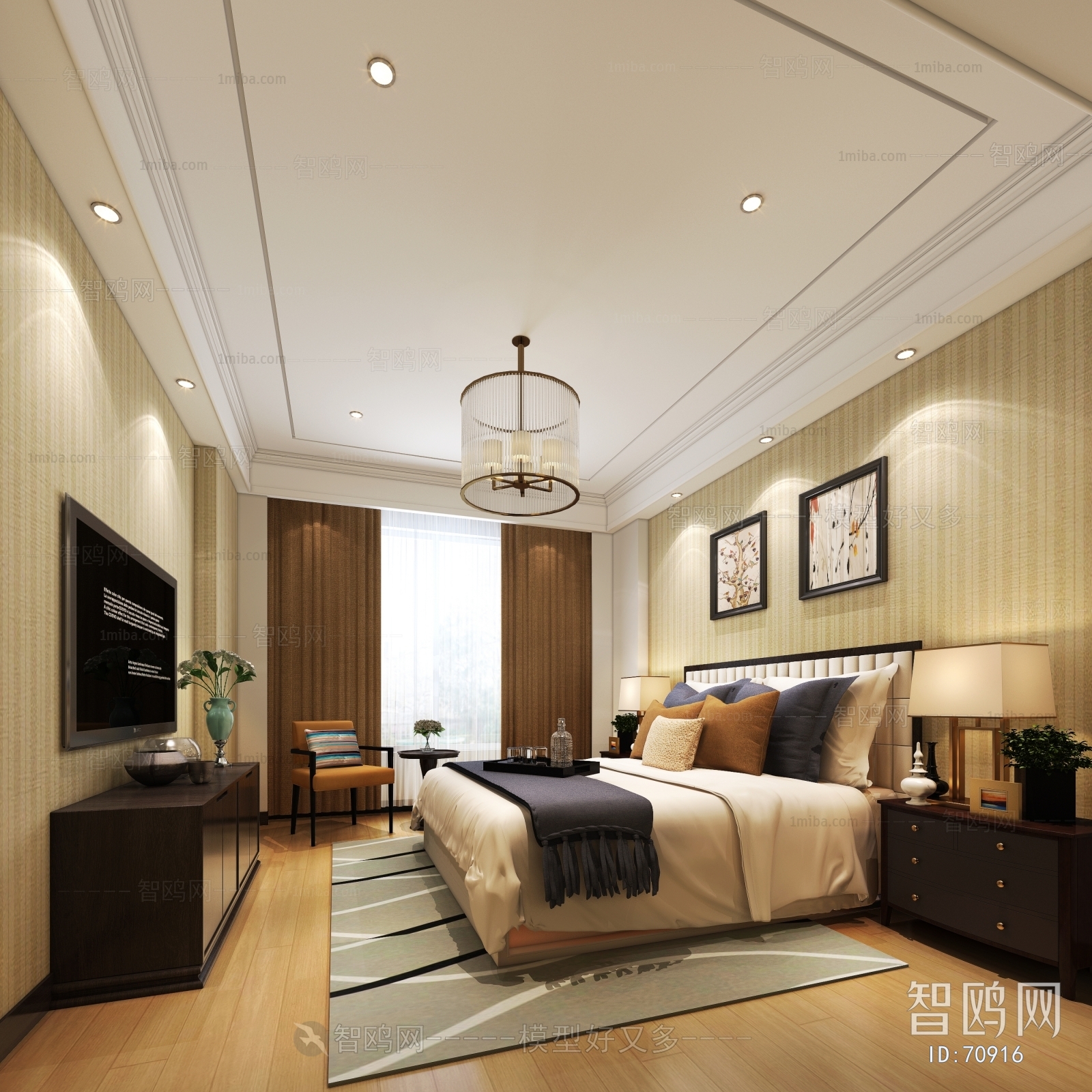 New Chinese Style Bedroom