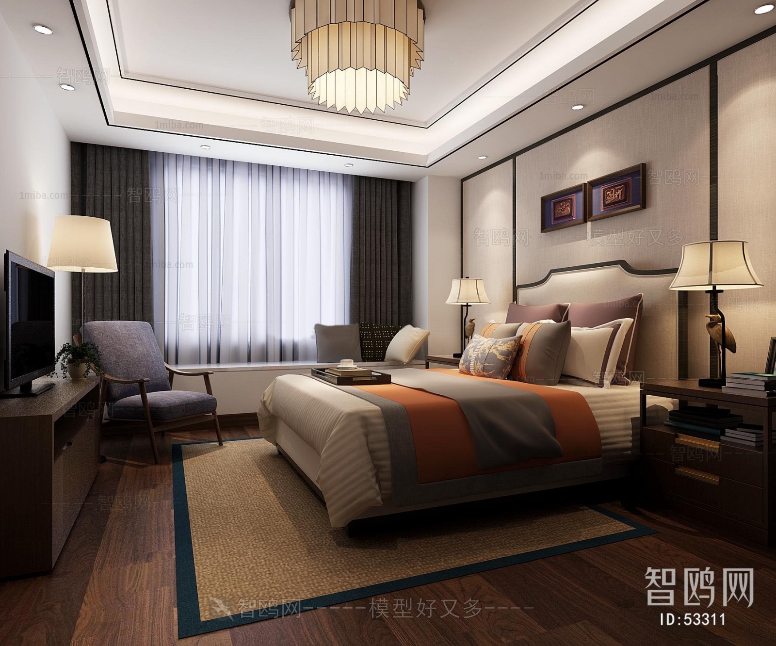 New Chinese Style Bedroom