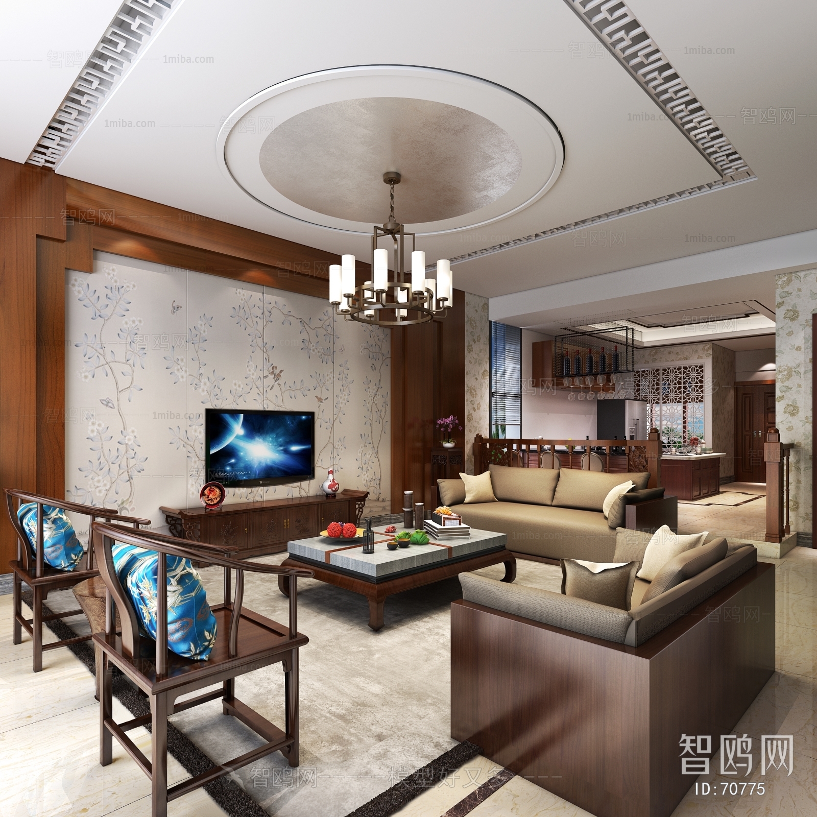 New Chinese Style A Living Room