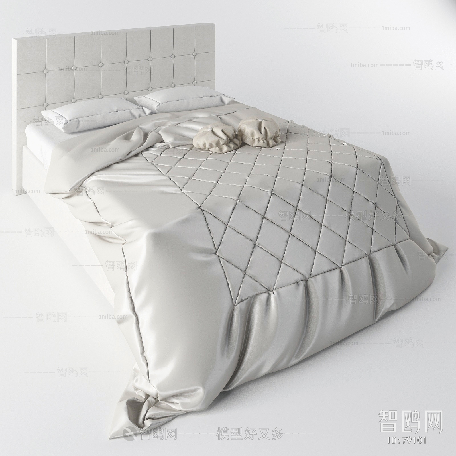 Simple European Style Double Bed