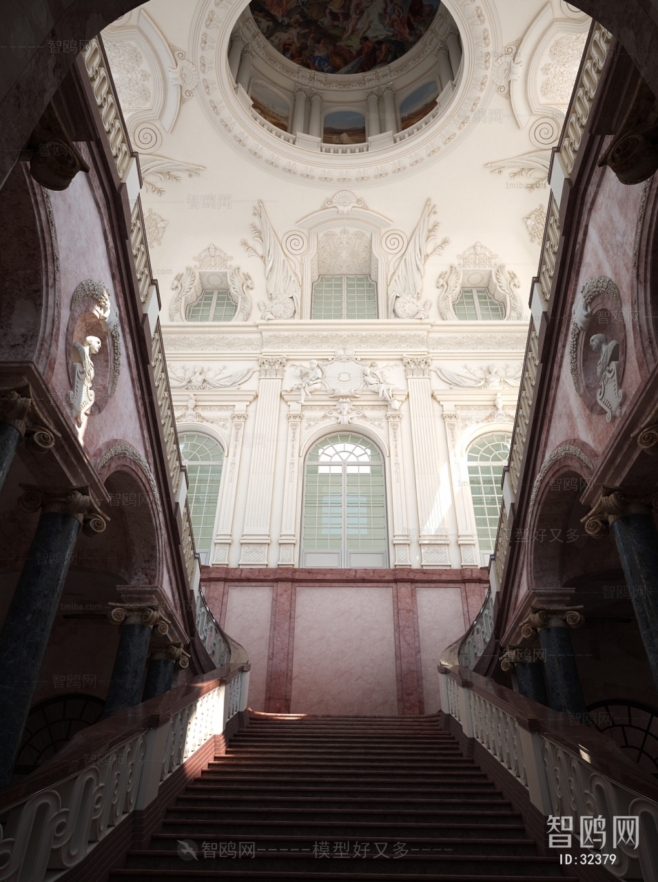 欧式教堂楼梯走廊
