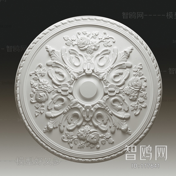 European Style Plaster Carved Top Plate