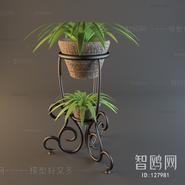 Modern Potted Green Plant