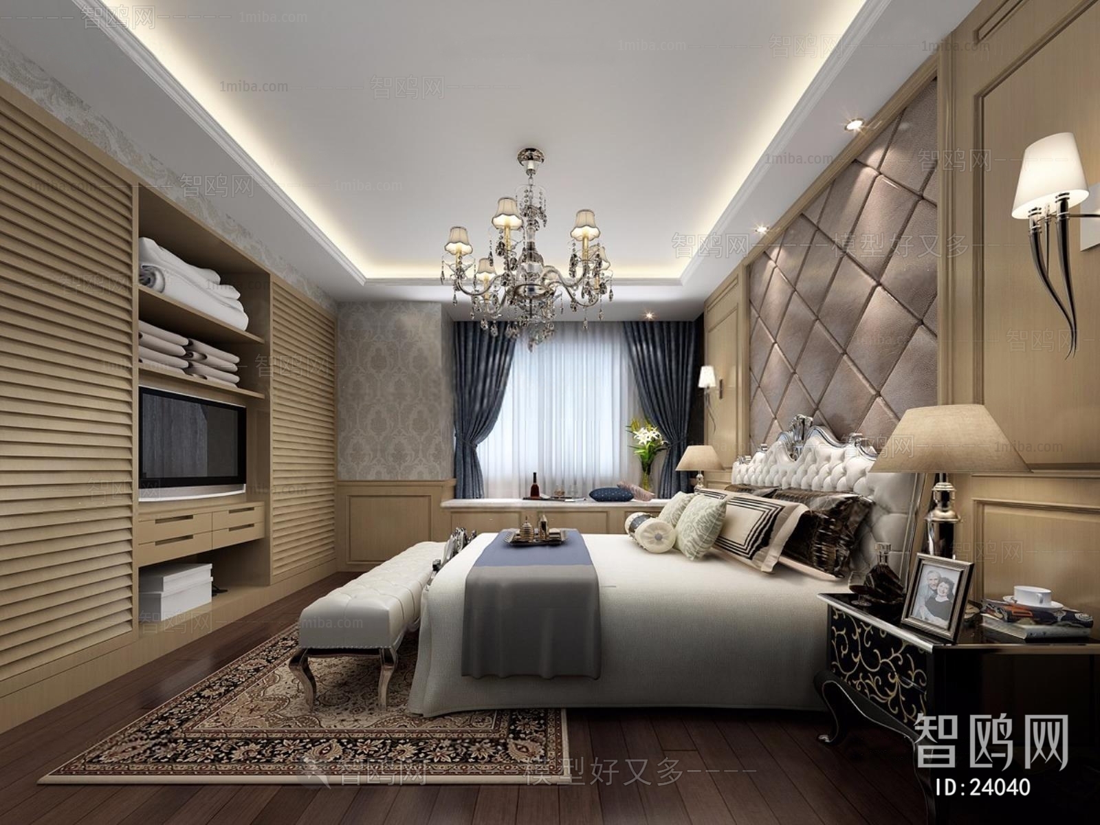 Simple European Style Bedroom