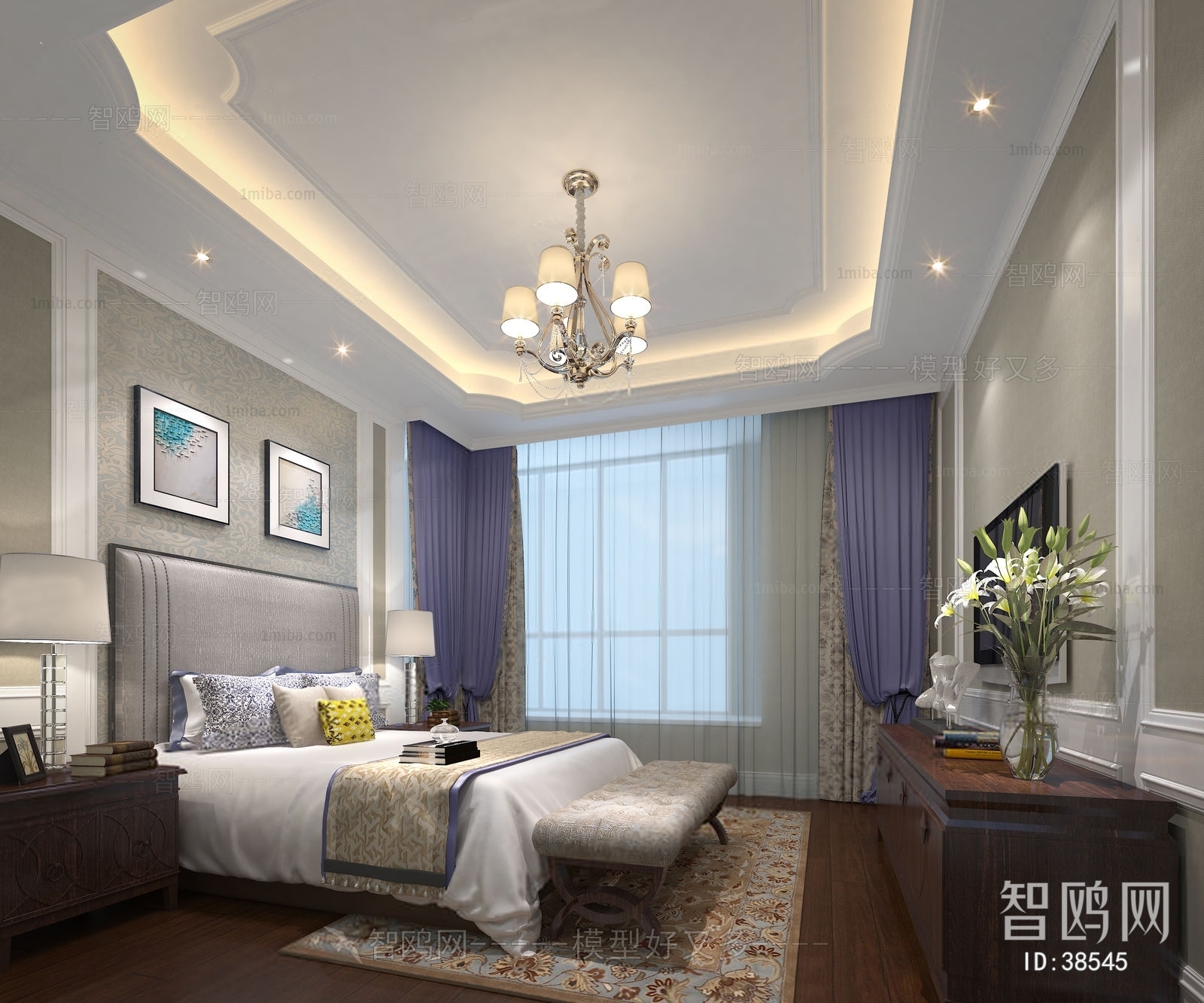 Simple European Style Bedroom