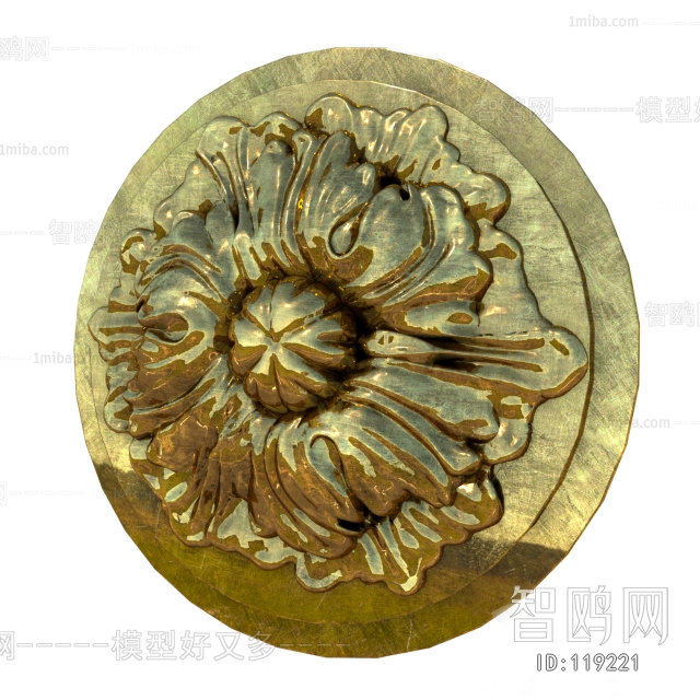 European Style Plaster Carved Top Plate