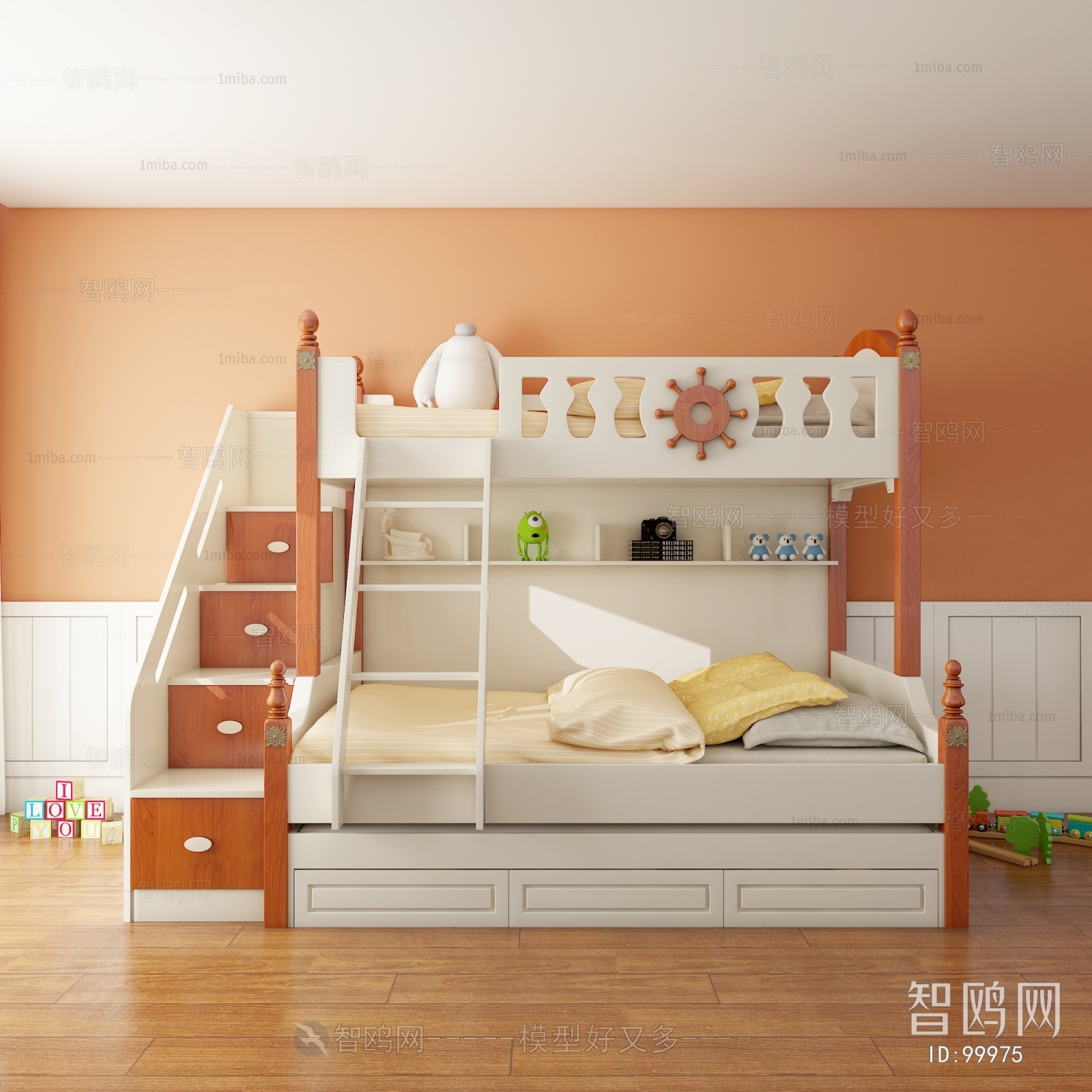 Simple European Style Bunk Bed