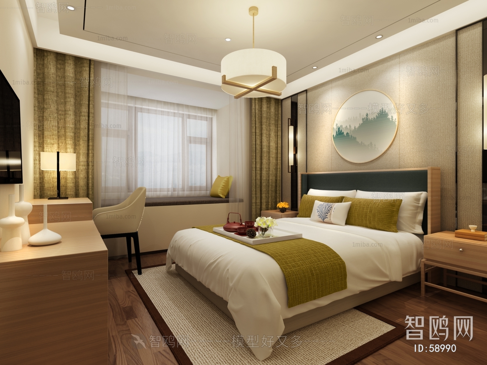 New Chinese Style Bedroom