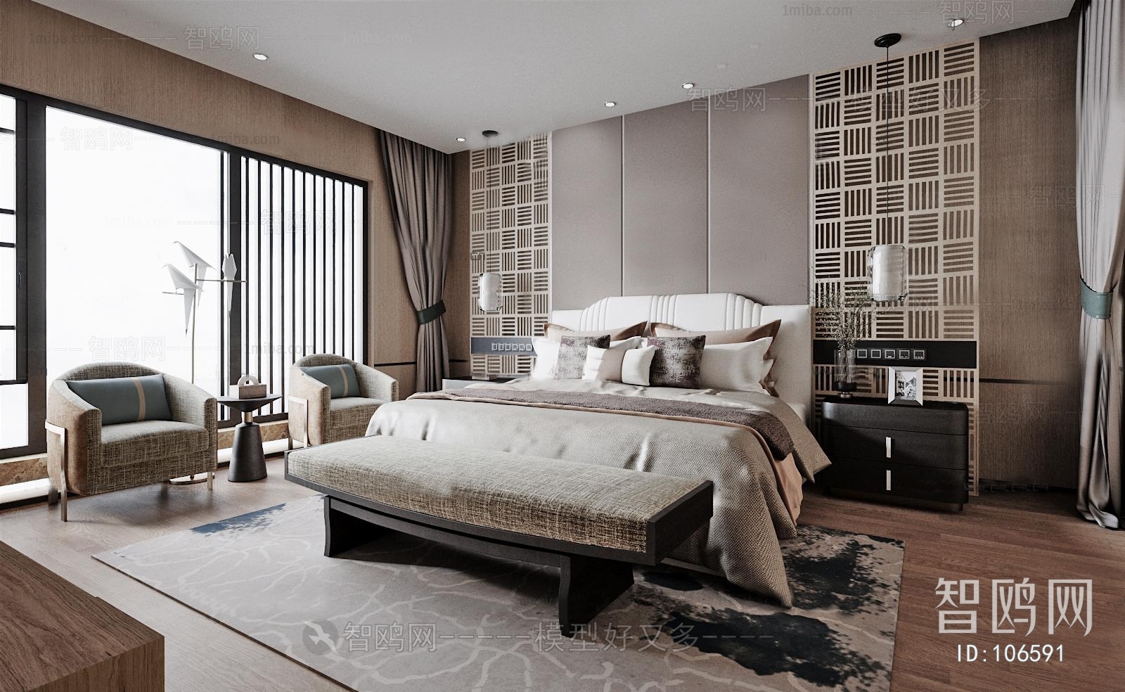 New Chinese Style Bedroom