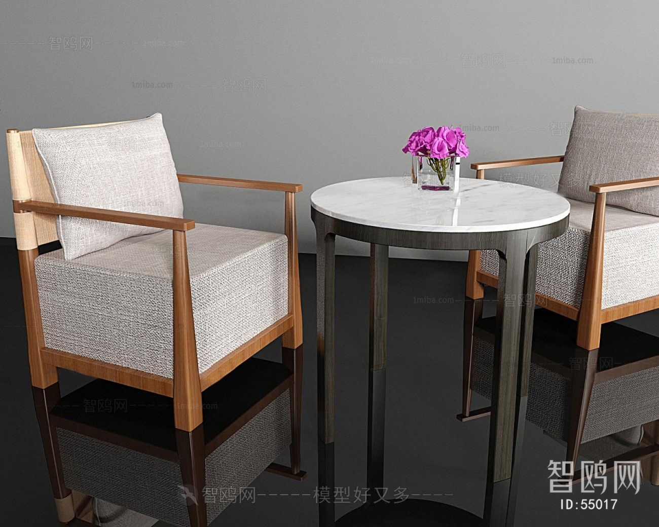 New Chinese Style Single Sofa