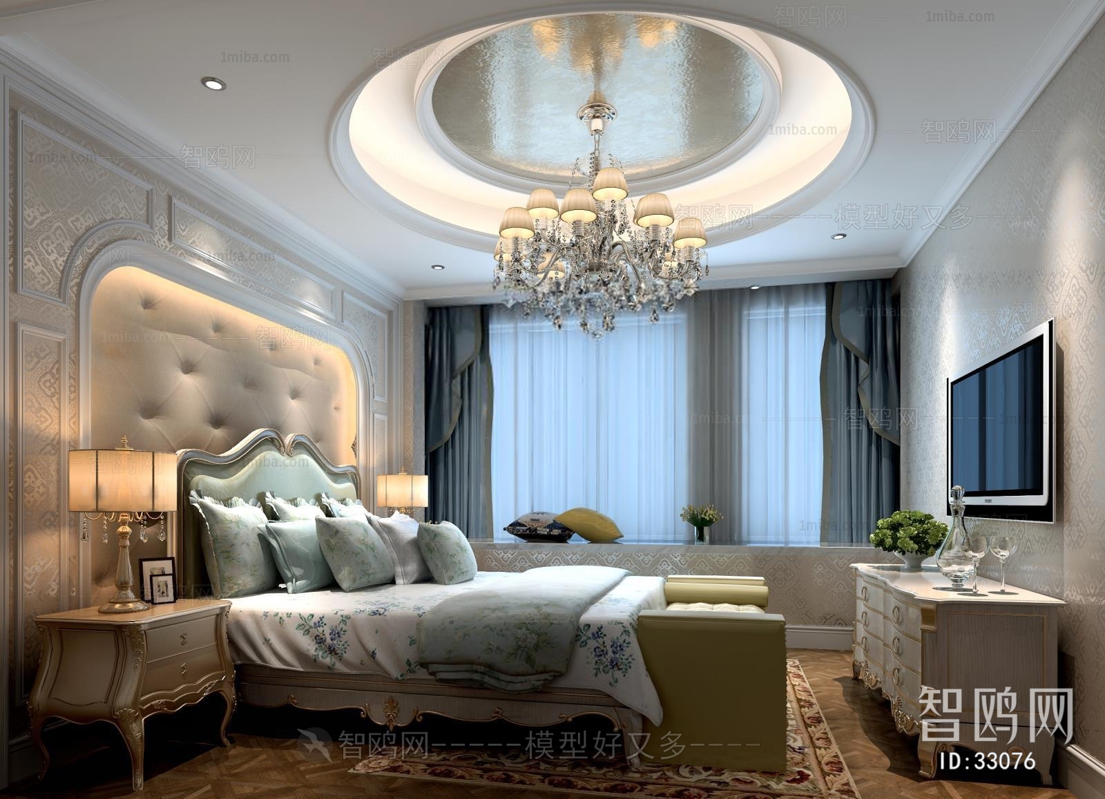 Simple European Style Bedroom