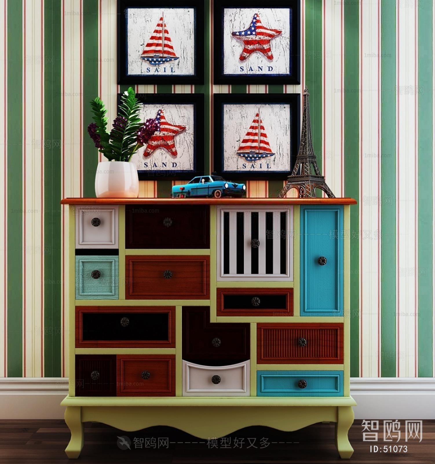 American Style Idyllic Style Side Cabinet/Entrance Cabinet