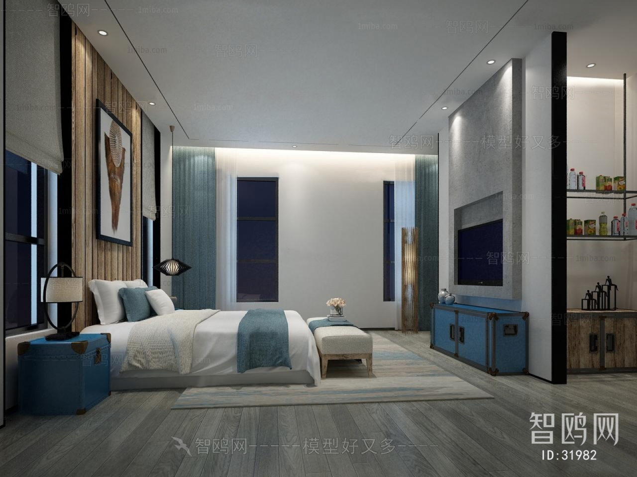 New Chinese Style Bedroom