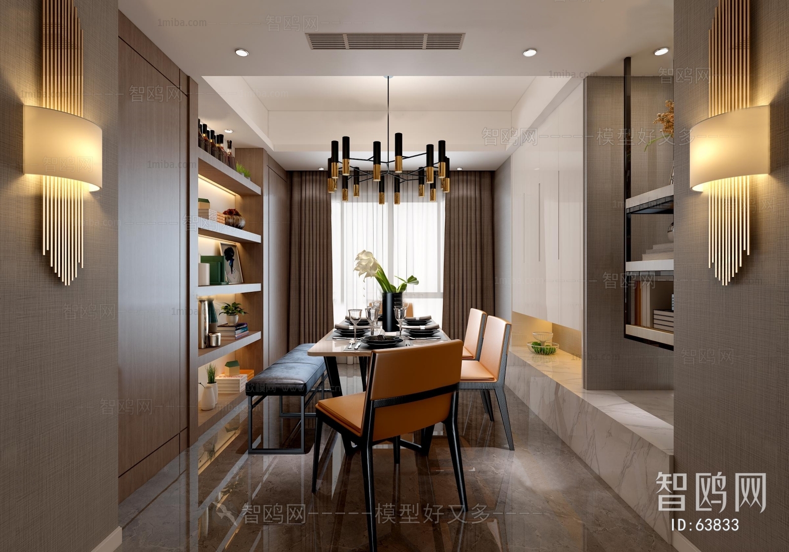 Modern Hong Kong Style Dining Room