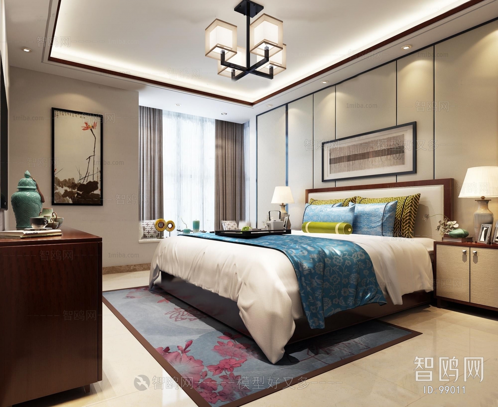 New Chinese Style Bedroom