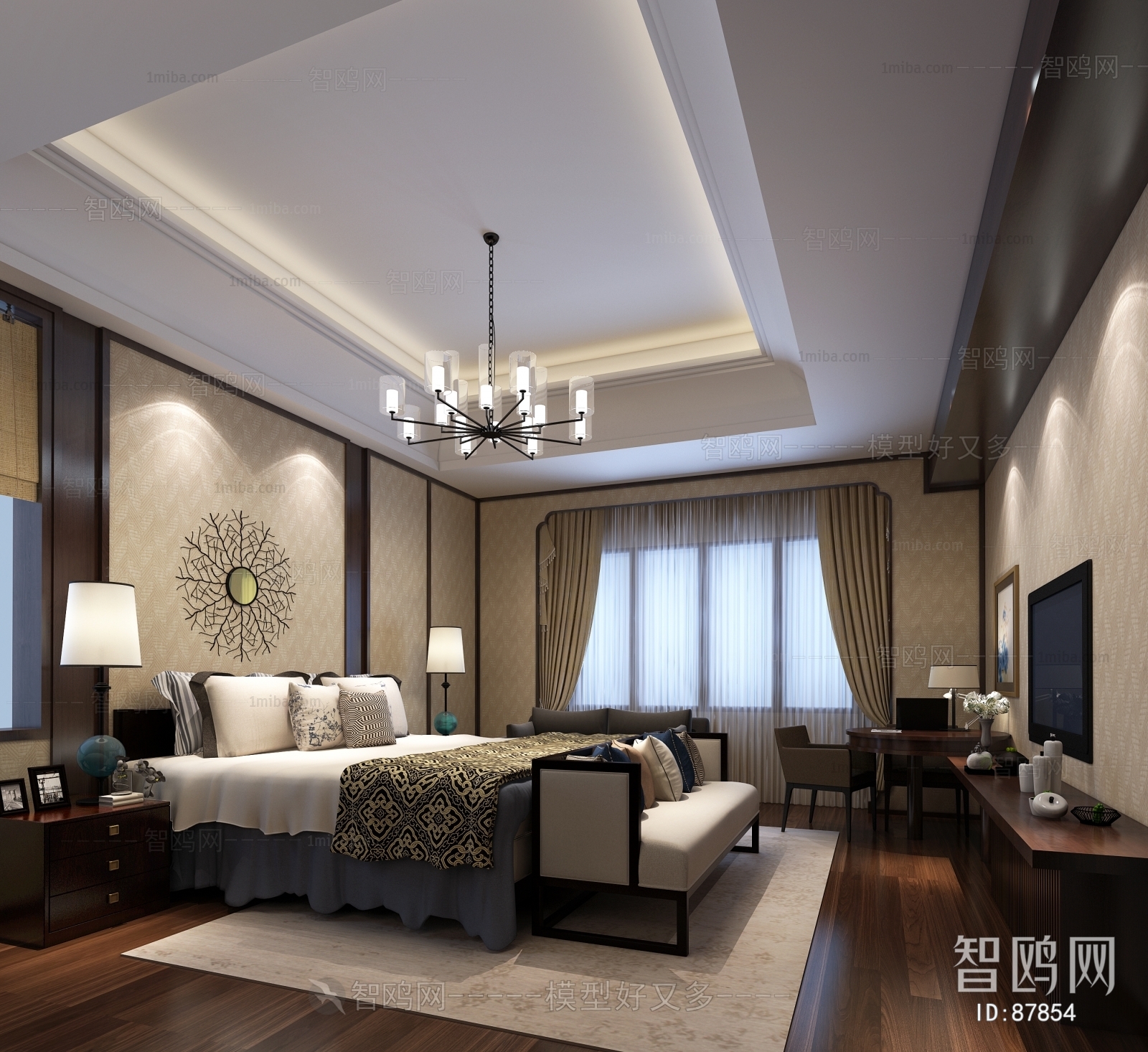 New Chinese Style Bedroom