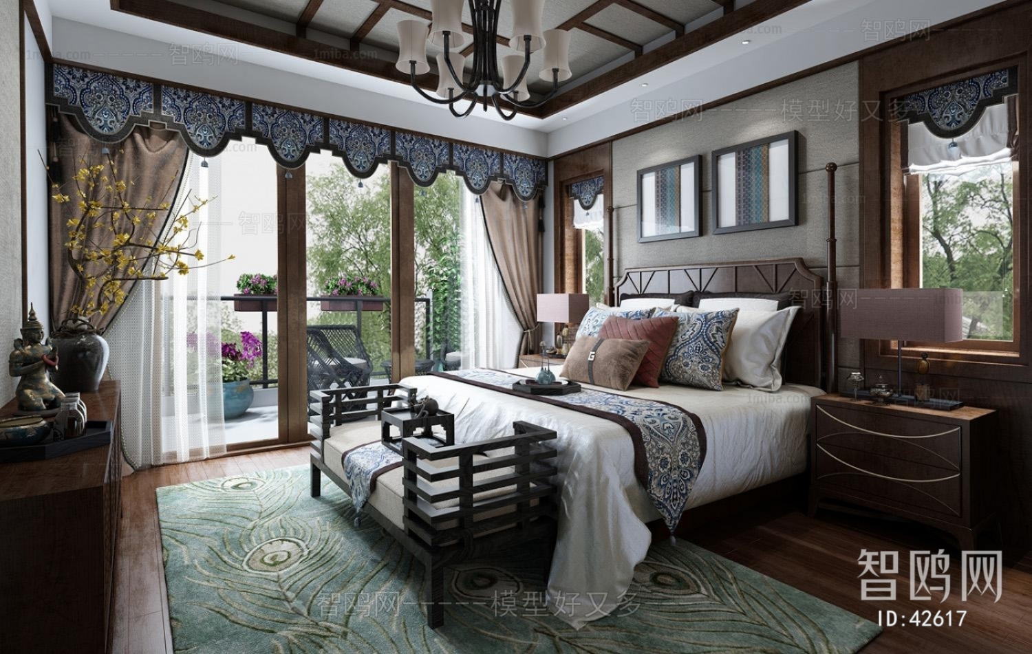 Southeast Asian Style New Chinese Style Bedroom