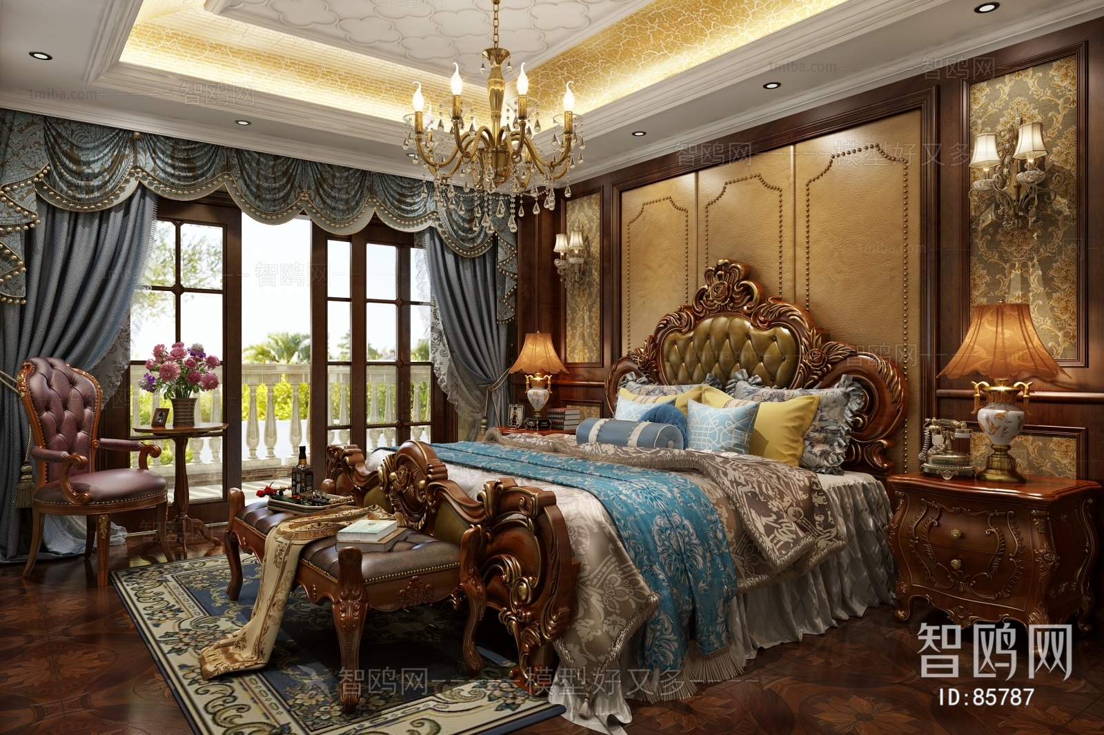 古典美式卧室